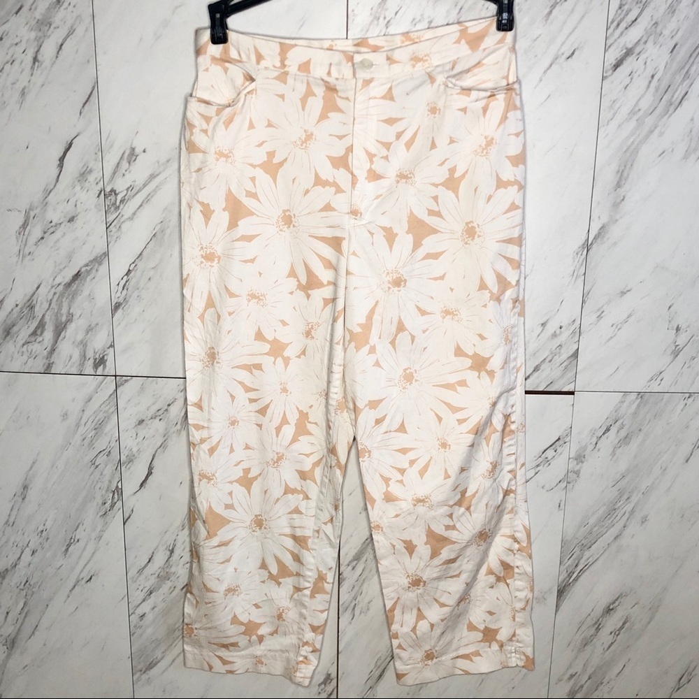 Versailles Floral Cropped Capri Pants SZ 10